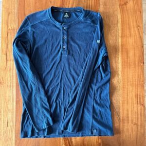 Kuhl Men's Teal Thermal Henley Long Sleeve Size S